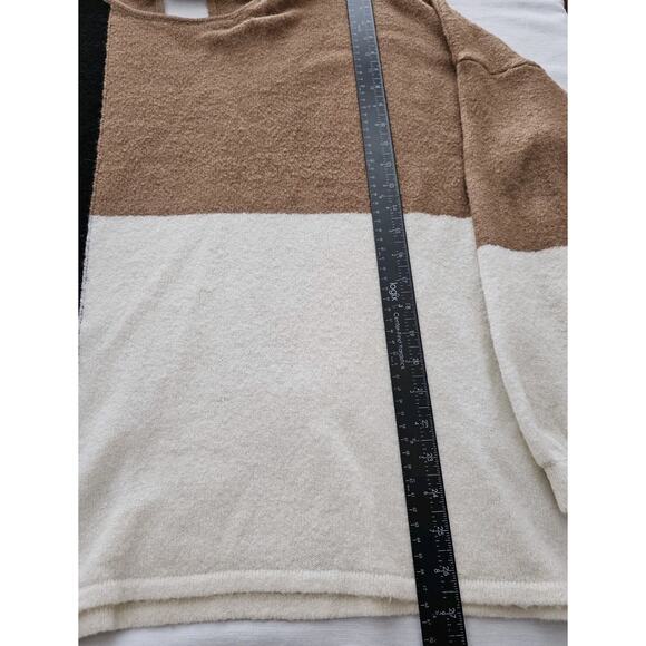 PERCH By BLU PEPPER Colorblock Sweater 1XL 2XL Camel Black Plus - Picture 5 of 11
